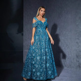 Women's Embroidered Formal Party Evening Dress