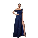 Women's Strap Low-Back Slit Chic Evening Gown