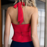 Spring Women's Chic Solid Color Sleeveless Camisole Top