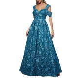 Women's Embroidered Formal Party Evening Dress