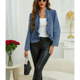 Spring/Autumn Women's Ruffle Denim Jacket