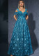 Women's Embroidered Formal Party Evening Dress