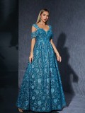 Women's Embroidered Formal Party Evening Dress