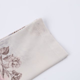 Winter Women's Sexy Printed U-Neck Tie-Up Long Sleeve Slit Bodycon Dress