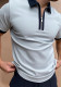 Spring/Summer Men’s Color-Block Zip-Up Polo T-Shirt