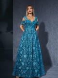 Women's Embroidered Formal Party Evening Dress