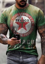 Summer Men’s Retro Casual Printed Short Sleeve T-Shirt
