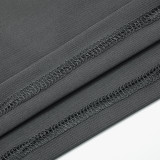 Women Autumn Strapless Crop Top Solid Tie-Up Ribbon Capri Pants Two-Piece Set