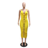 Women Sleeveless Slip-on Sexy Sleeveless Bodycon Maxi Dress