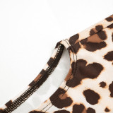 Women Spring/Summer Leopard Print Stirrup Print Slip-On Basic Casual Pant