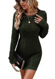Women Sexy Winter Long-Sleeved Round Neck Dress