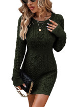 Women Sexy Winter Long-Sleeved Round Neck Dress Women Sexy Winter Long-Sleeved Round Neck Dress