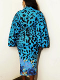 Women Long-sleeved V-neck Printed Dress