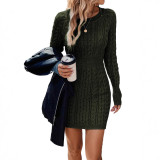Women Sexy Winter Long-Sleeved Round Neck Dress