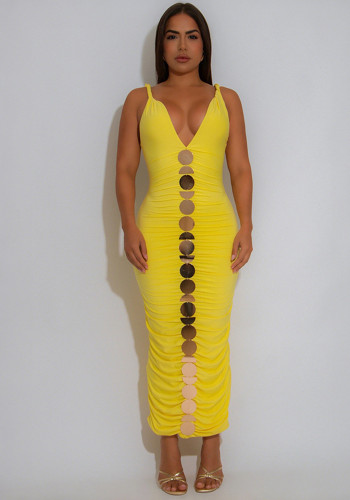 Women Sleeveless Slip-on Sexy Sleeveless Bodycon Maxi Dress