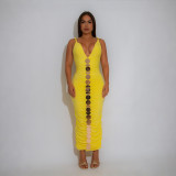 Women Sleeveless Slip-on Sexy Sleeveless Bodycon Maxi Dress