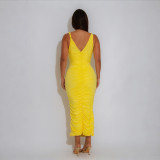 Women Sleeveless Slip-on Sexy Sleeveless Bodycon Maxi Dress