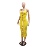 Women Sleeveless Slip-on Sexy Sleeveless Bodycon Maxi Dress
