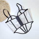 Women Sexy Line Color Block Fishbone Waist-cinching Plunging Camisole Basics Top