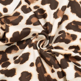 Women Spring/Summer Leopard Print Stirrup Print Slip-On Basic Casual Pant