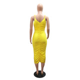 Women Sleeveless Slip-on Sexy Sleeveless Bodycon Maxi Dress