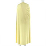 Women Solid Pleated Round Neck Sleeveless Bodycon Dress