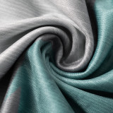 Women's Fashion Printed One-Shoulder Long Sleeve Slim Waist Long Dress