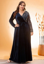 Women's Plus Size V-Neck Formal Party Ball Gown Evening Dress