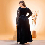 Women's Plus Size V-Neck Formal Party Ball Gown Evening Dress