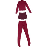 Women Autumn/Winter Long-Sleeved Top and Pant Two-Piece Set