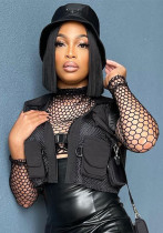 Autumn Women's Style Cargo Buckle Vest Jacket