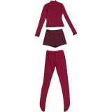 Women Autumn/Winter Long-Sleeved Top and Pant Two-Piece Set