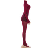 Women Autumn/Winter Long-Sleeved Top and Pant Two-Piece Set