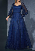 Women's Elegant Formal Embroidered Bridesmaid Ball Gown Evening Dress