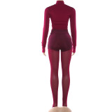 Women Autumn/Winter Long-Sleeved Top and Pant Two-Piece Set