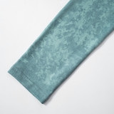 Women's Fashion Printed One-Shoulder Long Sleeve Slim Waist Long Dress