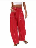 Summer Women's Casual Drawstring Waist Loose Wide-Leg Sweatpants