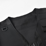 Autumn Women's Style Cargo Buckle Vest Jacket
