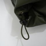 Autumn/Winter Women's Stand Collar Faux Leather Short Puffer Cotton Vest