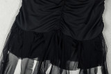 Women Elegant Sexy Halter Neck Bodycon V-Neck Solid Mini Dress