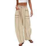 Summer Women's Casual Drawstring Waist Loose Wide-Leg Sweatpants