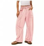 Summer Women's Casual Drawstring Waist Loose Wide-Leg Sweatpants