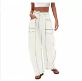 Summer Women's Casual Drawstring Waist Loose Wide-Leg Sweatpants