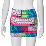 Summer Women's Street Style Printed Bodycon Mini Skirt