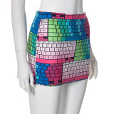 Summer Women's Street Style Printed Bodycon Mini Skirt