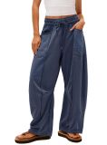 Summer Women's Casual Drawstring Waist Loose Wide-Leg Sweatpants