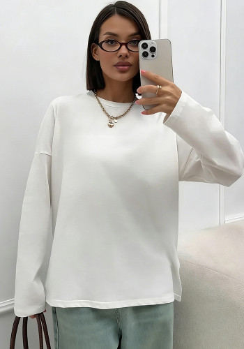 Fall Women's Trendy Oversized Cotton Long Sleeve T-Shirt
