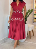 Women's Elegant Slim-Fit Beaded Rhinestone Sleeveless Dress