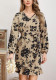 Spring Fall Women's V-Neck Tie Floral Long Sleeve Dress