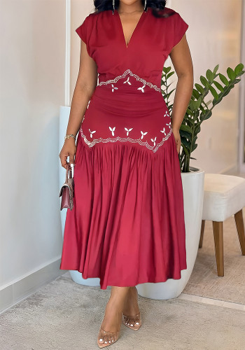 Women's Elegant Slim-Fit Beaded Rhinestone Sleeveless Dress